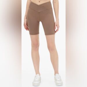 Aeropostale Women’s Ribbed High‑Rise Crossover Bike Shorts — XL